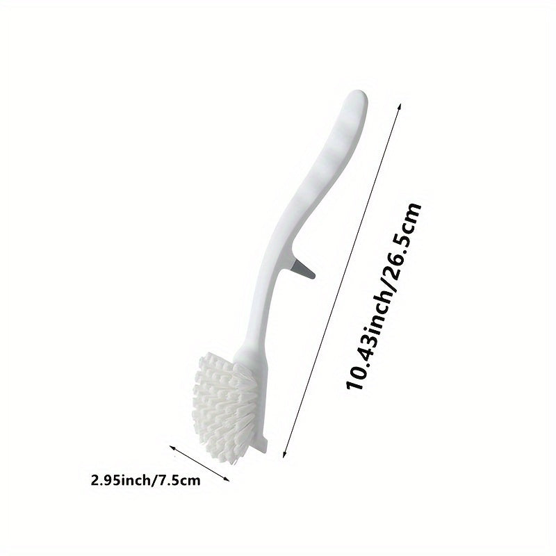 1pc Ergonomic Long Handle Pot & Dish Brush - Durable Plastic Kitchen Sink Cleaning Tool with Hanging Design - Efficient Scrubbing for Pots, Pans & Dishes, Dishwasher Safe, Kitchen Cleaning Tool|Ergonomic Design|Durable Plastic Brush, Dishwasher Brush