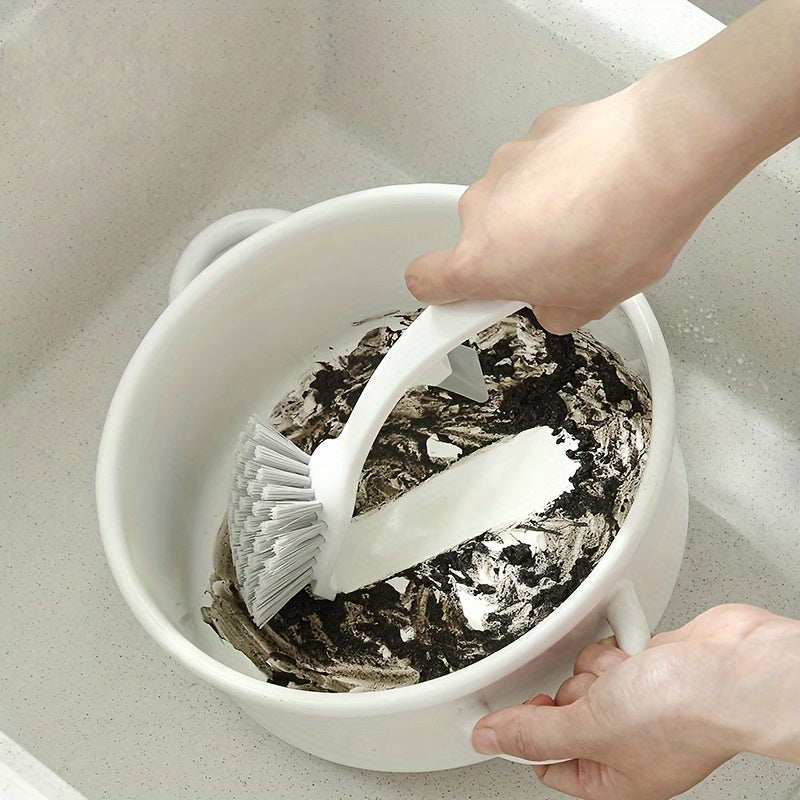 1pc Ergonomic Long Handle Pot & Dish Brush - Durable Plastic Kitchen Sink Cleaning Tool with Hanging Design - Efficient Scrubbing for Pots, Pans & Dishes, Dishwasher Safe, Kitchen Cleaning Tool|Ergonomic Design|Durable Plastic Brush, Dishwasher Brush