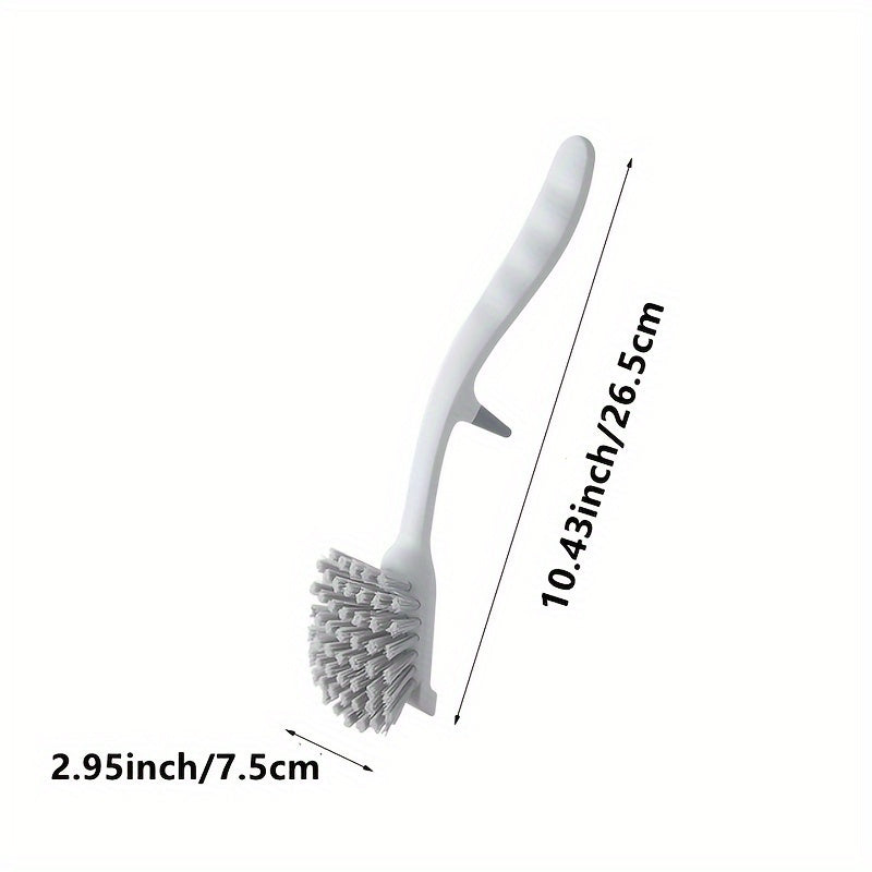 1pc Ergonomic Long Handle Pot & Dish Brush - Durable Plastic Kitchen Sink Cleaning Tool with Hanging Design - Efficient Scrubbing for Pots, Pans & Dishes, Dishwasher Safe, Kitchen Cleaning Tool|Ergonomic Design|Durable Plastic Brush, Dishwasher Brush