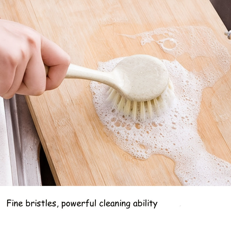 Multi-Purpose Kitchen Cleaning Brush with Sponge Handle - Ideal for Pots, Dishes & Cutting Boards