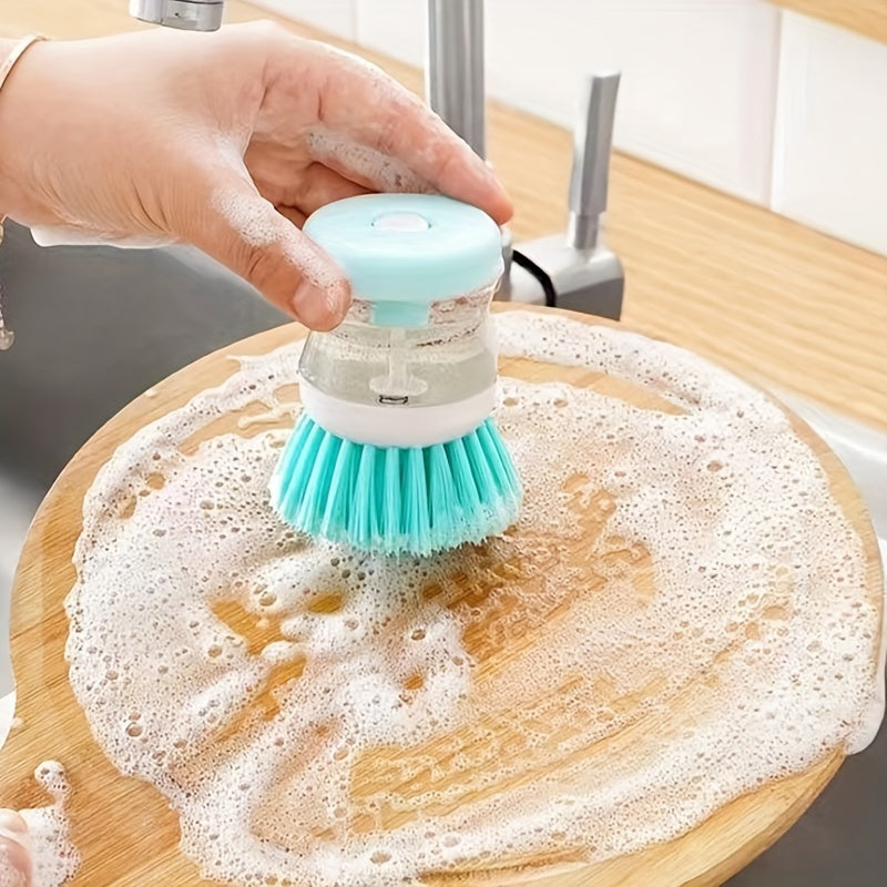 Press Out Liquid Handheld Cleaning Brush | 1pc | Multifunctional Cleaning Brush, Cleaning Supplies, Cleaning Tool, Kitchen Dishwashing Brush, Pot Washing Brush
