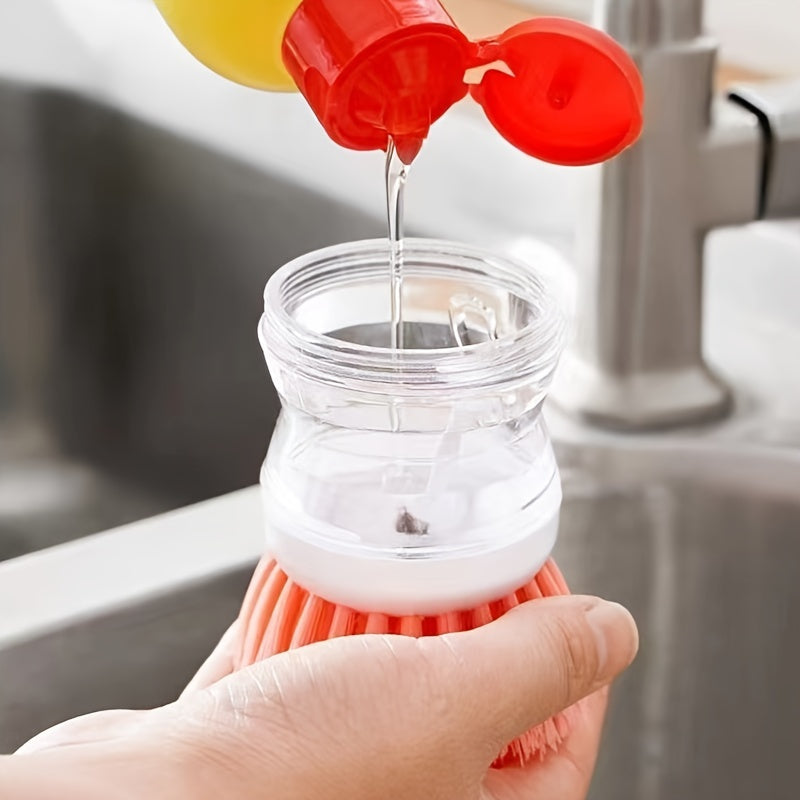 Press Out Liquid Handheld Cleaning Brush | 1pc | Multifunctional Cleaning Brush, Cleaning Supplies, Cleaning Tool, Kitchen Dishwashing Brush, Pot Washing Brush