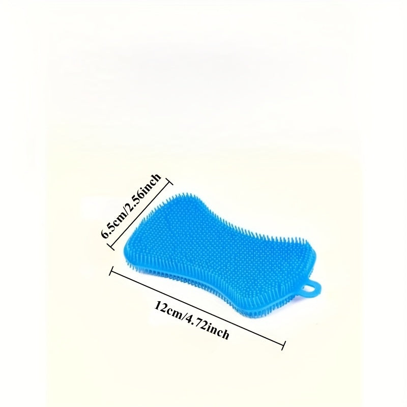 3pcs\u002F6pcs Silicone Dishwashing Brush, Soap Cleaning, Dishwashing Brush, Kitchen Dish, Plate And Pot Brush, Scouring Pad Cleaning Brush
