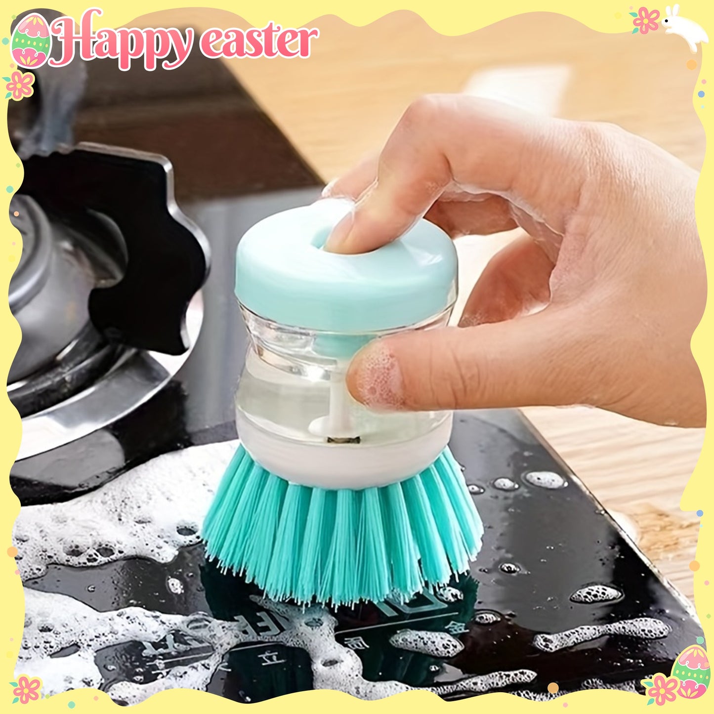 Press Out Liquid Handheld Cleaning Brush | 1pc | Multifunctional Cleaning Brush, Cleaning Supplies, Cleaning Tool, Kitchen Dishwashing Brush, Pot Washing Brush