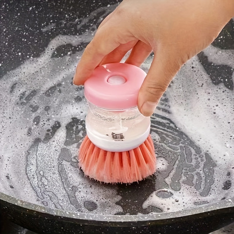 Press Out Liquid Handheld Cleaning Brush | 1pc | Multifunctional Cleaning Brush, Cleaning Supplies, Cleaning Tool, Kitchen Dishwashing Brush, Pot Washing Brush