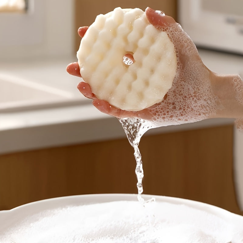 3pcs Suction Cup Sponge Dishwashing Brush, Kitchen Non-Stick Dishwashing Tools, Household Cleaning and Decontamination Sponge Cleaning Brush