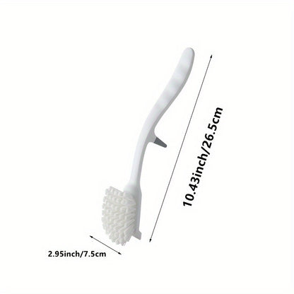 1pc Ergonomic Long Handle Pot & Dish Brush - Durable Plastic Kitchen Sink Cleaning Tool with Hanging Design - Efficient Scrubbing for Pots, Pans & Dishes, Dishwasher Safe, Kitchen Cleaning Tool|Ergonomic Design|Durable Plastic Brush, Dishwasher Brush