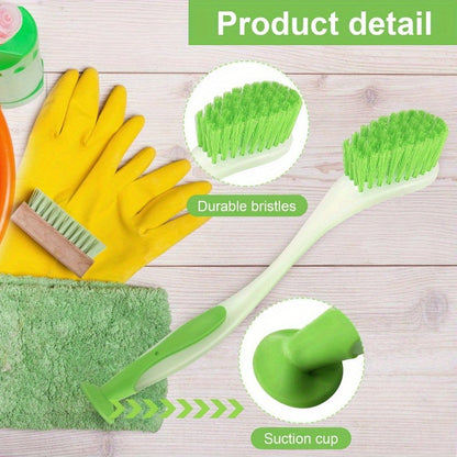 5pcs Long Handle Dish Brushes in Assorted Colors with Suction Cup Base - Durable Plastic, Ergonomic Grip for Kitchen & Bathroom Cleaning, Multipurpose Cleaner|Colorful Design|Durable Plastic Brush, Cleaning Brush