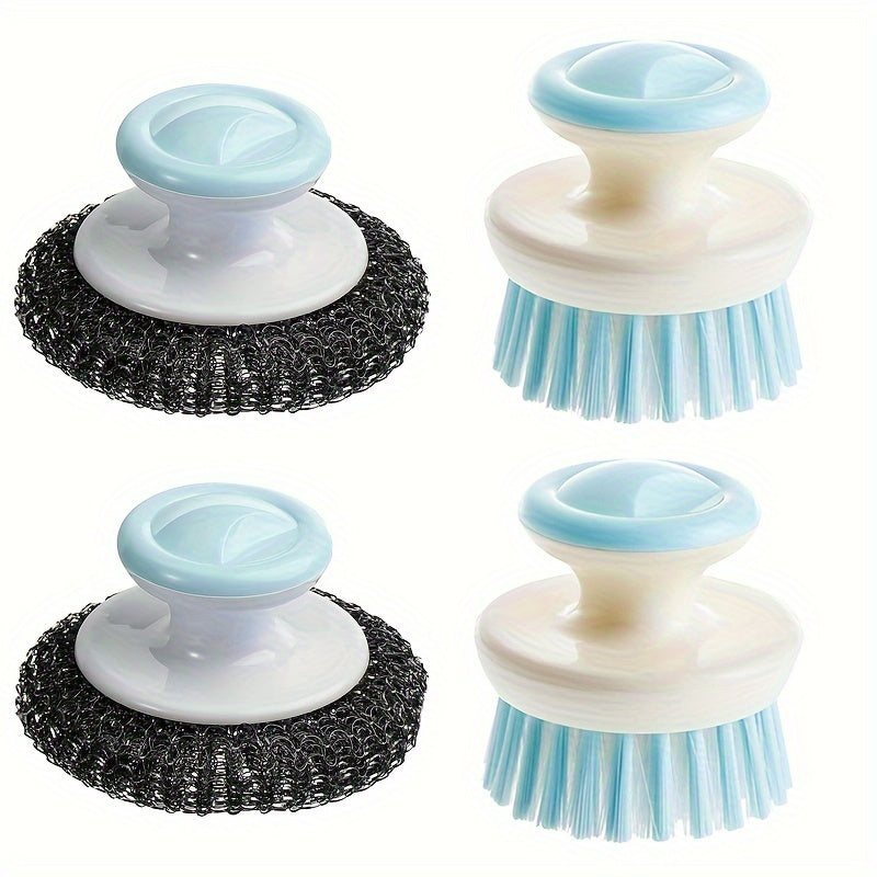 Multi-Purpose Kitchen Scrub Brush with Handle - Durable, Reusable for Dishes, Sinks & Pots, Essential Cleaning Tool