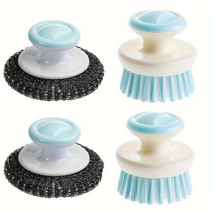 Multi-Purpose Kitchen Scrub Brush with Handle - Durable, Reusable for Dishes, Sinks & Pots, Essential Cleaning Tool