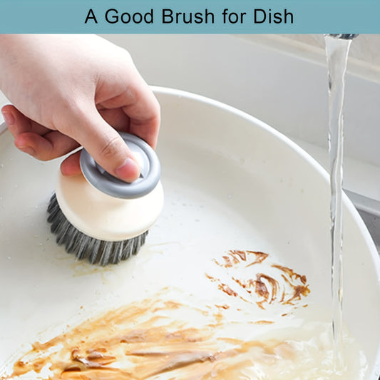 Multi-Purpose Kitchen Scrub Brush with Handle - Durable, Reusable for Dishes, Sinks & Pots, Essential Cleaning Tool