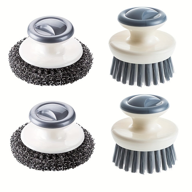 Multi-Purpose Kitchen Scrub Brush with Handle - Durable, Reusable for Dishes, Sinks & Pots, Essential Cleaning Tool