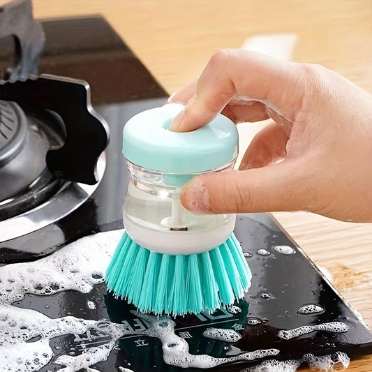 Press Out Liquid Handheld Cleaning Brush | 1pc | Multifunctional Cleaning Brush, Cleaning Supplies, Cleaning Tool, Kitchen Dishwashing Brush, Pot Washing Brush